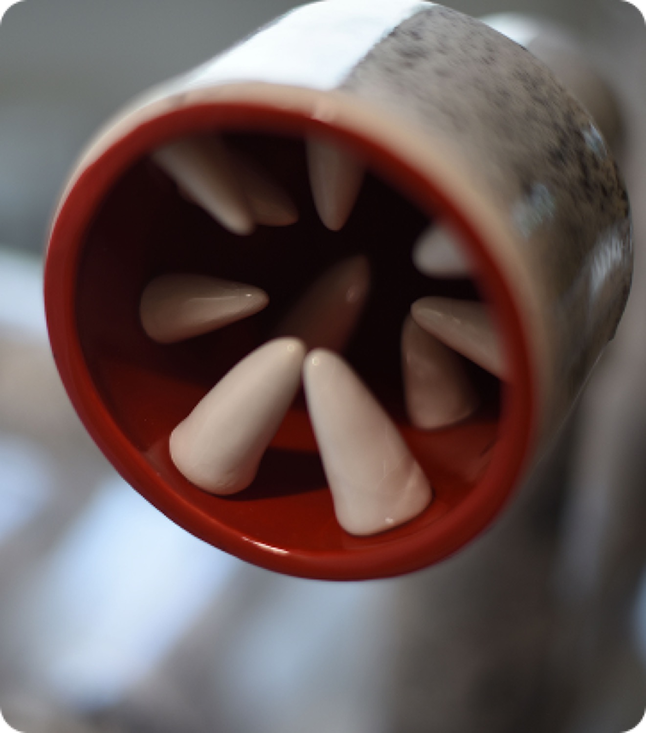 Detail of the red turbine mouth